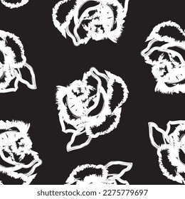Resumen de diseño de patrón sin costuras de Rose Floral para textiles de moda, gráficos, fondos y artesanías