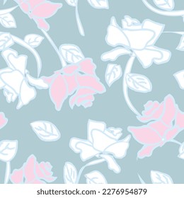 Abstract Rose Floral seamless pattern design for fashion textiles, graphics, backgrounds and crafts
