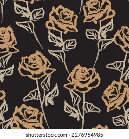 Abstraktes Rose Floral nahtloses Muster für Modetextilien, Grafiken, Hintergründe und Handwerk