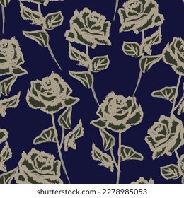 Resumen de diseño de patrón sin costuras de Rose Floral para textiles de moda, gráficos, fondos y artesanías