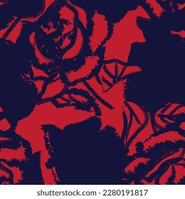 Abstract Rose Floral seamless pattern design for fashion textiles, graphics, backgrounds and crafts