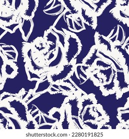 Abstract Rose Floral seamless pattern design for fashion textiles, graphics, backgrounds and crafts