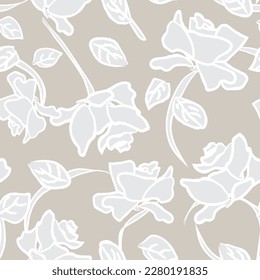 Resumen de diseño de patrón sin costuras de Rose Floral para textiles de moda, gráficos, fondos y artesanías
