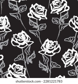 Abstract Rose Floral seamless pattern design for fashion textiles, graphics, backgrounds and crafts