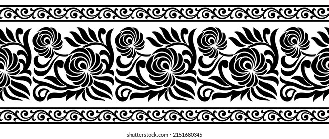 Abstract rose flower border design