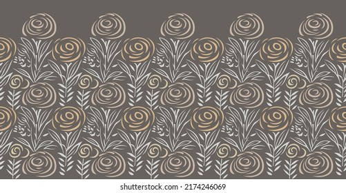 Abstract rose flower border design