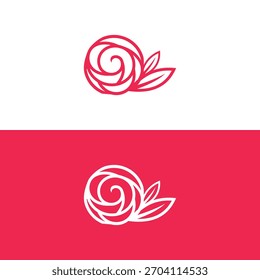 Abstract rose flower pink logo