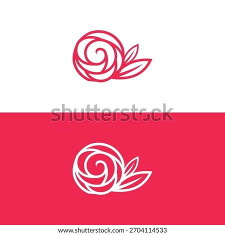 Abstract rose flower pink logo