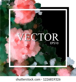 abstract rose flowers with colored dashed lines in vector