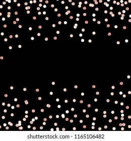 Abstract rose gold glitter background with polka dot confetti.  Vector illustration EPS10
