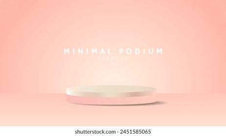 Abstractas podio y fondo de lujo de oro rosa, podio mínimo y fondo carmesí, podio 3d para presentación, escenario para escaparate, ilustración Vector 3d EPS 10