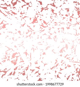 Abstract rose gold seamless pattern Vector illustration Shiny metallic two-tone texture Pink glowing splashes on white backdrop