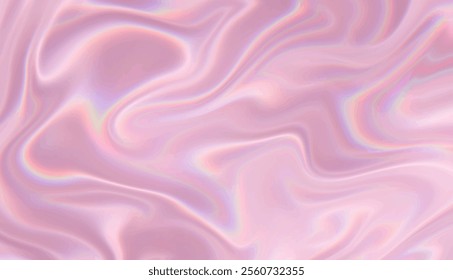 Abstract rose gold silk texture background design with neon smooth waves.