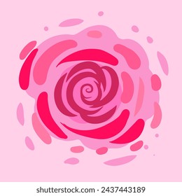 Abstract rose head flower graphic vector illustration with splash