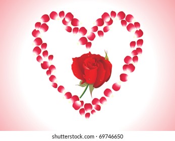 abstract rose heart vector illustration