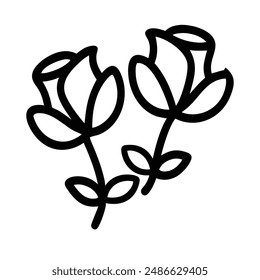Abstrakte Rose Line Icon Vektorillustration perfekt für trendige und zeitgenössische Grafikprojekte.