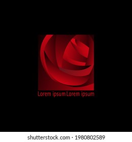 Logo de la rosa abstracta. Ilustración vectorial. Icono floral decorativo para emblema de jardín, cosméticos orgánicos, salón de belleza.
