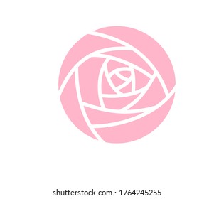 Abstract rose logo, vector illustration on white