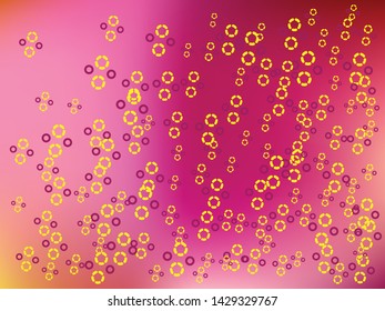 Abstract rose magenta wallpaper with round confetti elements