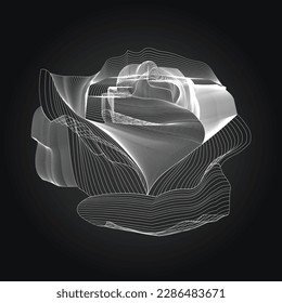 Abstract Rose on Black Background