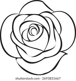 Abstract Rose Outline com Curvas de Fluxo Suaves Ícone