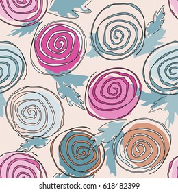 Abstract rose seamless pattern background