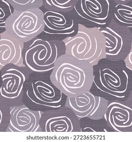 Abstract  Rose Seamless Pattern with Fabric Texture