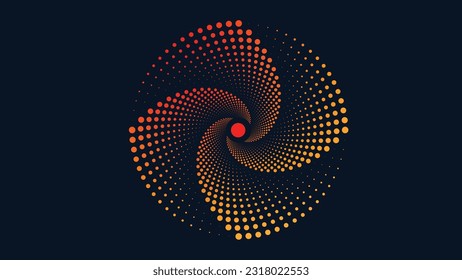 Abstract rose in spiral  mode in dark background in yellow and red combination mandala