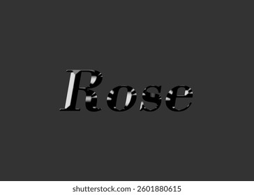 Abstract Rose Text Effect Design Black Background
