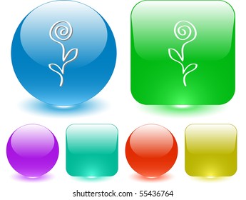 Abstract rose. Vector interface element.