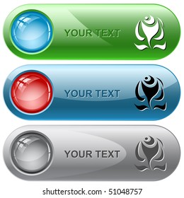 Abstract rose. Vector internet buttons.