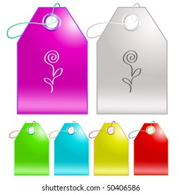 Abstract rose. Vector tags.