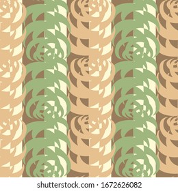 rosas abstractas dibujadas sobre fondo lineal marrón claro y marrón oscuro, patrón transparente, vectorial