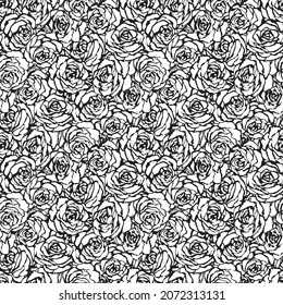 Abstract roses flowers vector seamless pattern