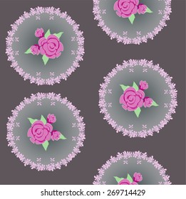 Abstract roses on summer pattern