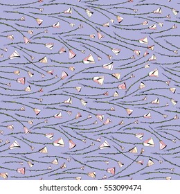Abstract roses pattern. Floral seamless background. Stylized flowers design for textile, wrapping, wallpaper, fabric. Hand drawn vector illustration in modern style