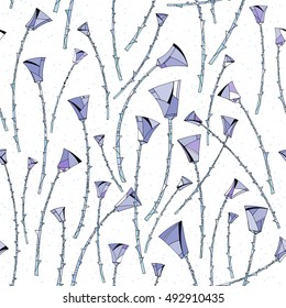 Abstract roses pattern. Seamless elegant vintage floral background. Design for fabric, textile, wrapping paper, wallpaper. Modern hand drawn vector illustration.