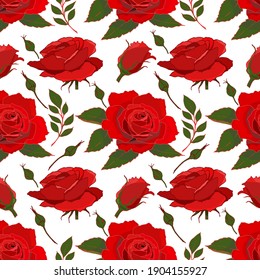 Abstract roses seamless pattern.  Pastel colour design.