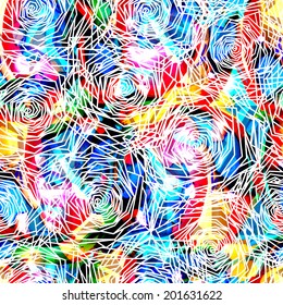Abstract roses seamless pattern. Vector illustration, EPS 10