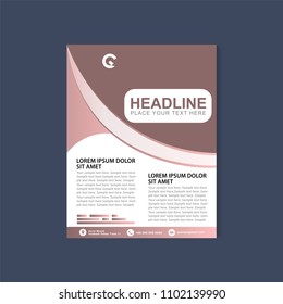 Abstract Rosy Brown flyer design background. Vector illustration template in A4 size.