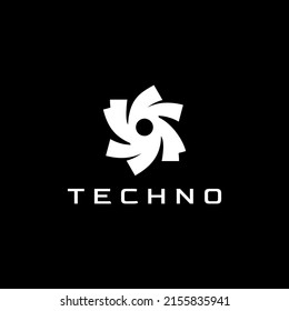 Abstract Rotate dynamic flat tech logo