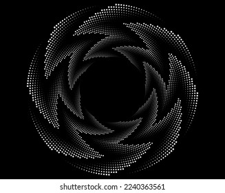 Abstract rotated black and white lines. Geometric art. Design element. Digital image with a psychedelic stripes.Design element for prints, web, template