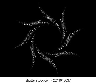 Resumen rotado líneas negras y blancas.vortex forma. Arte geométrico. Elemento de diseño. Imagen digital con rayas psicodélicas.Elemento de diseño para impresiones, web, plantilla