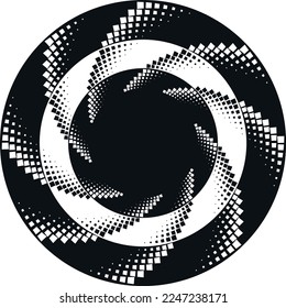  Abstract rotated black and white lines.vortex form. Geometric art. Design element. Digital image with a psychedelic stripes.Design element for prints, web, template