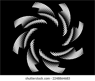 Abstrakt rotierte schwarz-weiße Linien.vortex Form. Geometrische Kunst. Design-Element. Digitales Bild mit einer psychedelischen Streifen.Design-Element für Drucke, Web, Vorlage