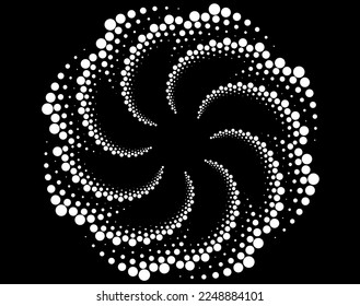 Abstract rotated black and white lines.vortex form. Geometric art. Design element. Digital image with a psychedelic stripes.Design element for prints, web, template
