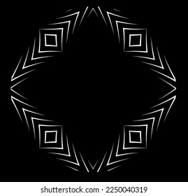 Abstract rotated black and white lines.vortex form. Geometric art. Design element. Digital image with a psychedelic stripes.Design element for prints, web, template