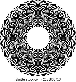 Abstract rotated black and white lines.vortex form. Geometric art. Design element. Digital image with a psychedelic stripes.Design element for prints, web, templat