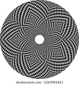  Abstract rotated black and white lines.vortex form. Geometric art. Design element. Digital image with a psychedelic stripes.Design element for prints, web, template 