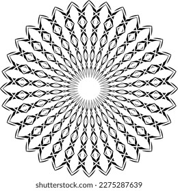  Abstract rotated black and white lines.vortex form. Geometric art. Design element. Digital image with a psychedelic stripes.Design element for prints, web, template